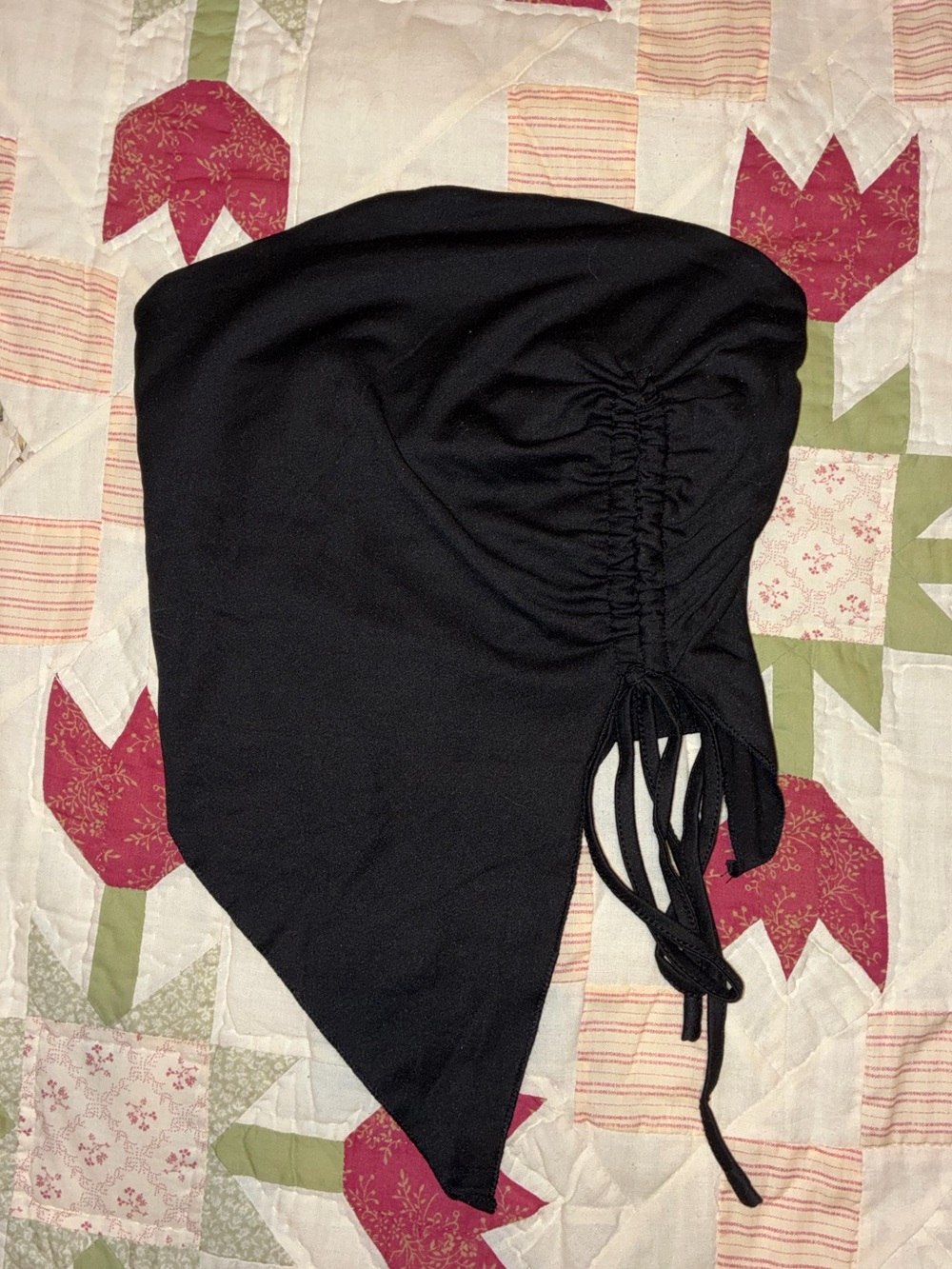 Black Ruched Tube Top - Picture 1 of 1